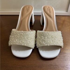 Ted Baker Chloe Pearl Embellished Slide Sandals - Sz. 6.5